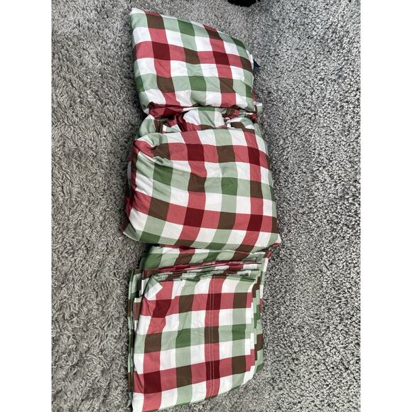 Nautica Home Square King Size 4 Piece Sheet Set Polyester Red Green White Color - Picture 2 of 8